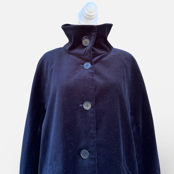 Talbots Velvet Button Front Jacket in Blue Size 12 - Picture 2 of 10